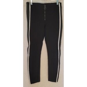 Zara Trafaluc Collection Pants Size Large Leggings Pull On Zipper Black 1009